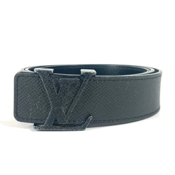 LOUIS VUITTON M6897V Taiga CeintureLV Initial 35MM belt Leather Black - Picture 1 of 15